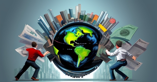 全球經濟影響卡通
