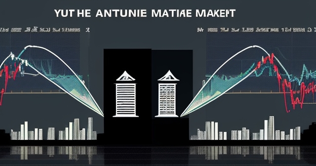 一個警告標誌置於金融市場圖表之間。
