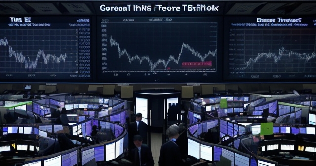 一個繁忙的歐洲股市交易大廳