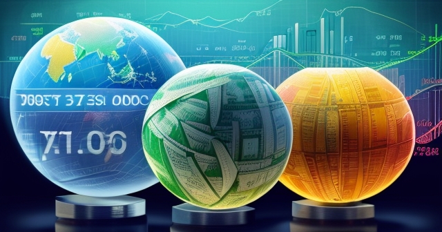 金融城市的生動景象,顯示出金融圖表