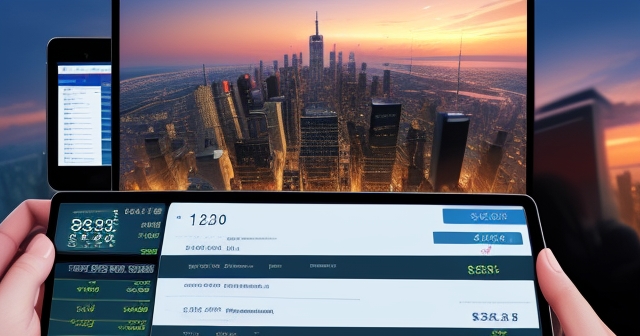 正在展示金融資料的手指在平板上