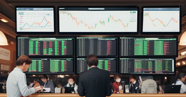 一台開放的筆記型電腦,展示交易平台介面