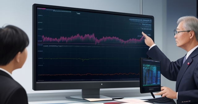 財務分析師在舞台上報告