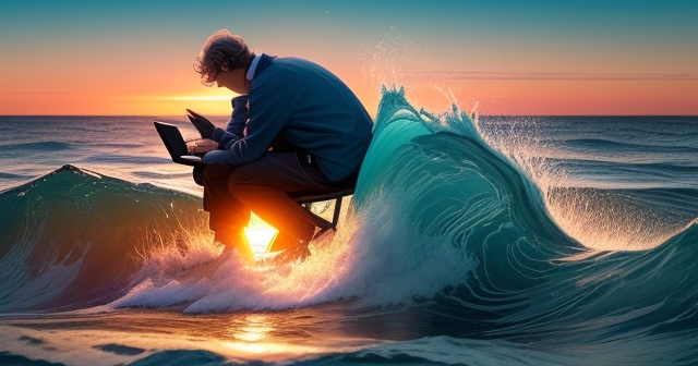 股票市場波動的波浪符號