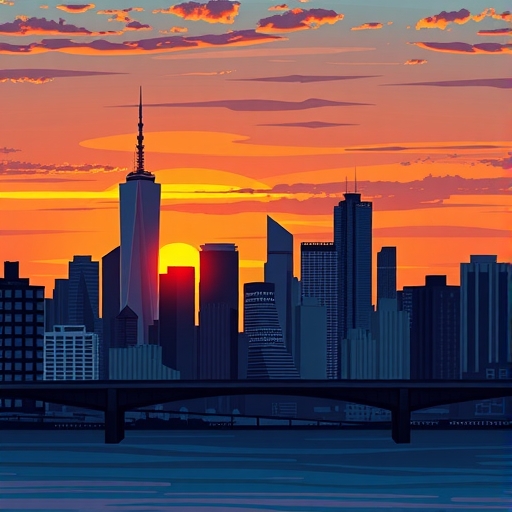 一座象徵性橋樑連接金融與能源領域的圖像