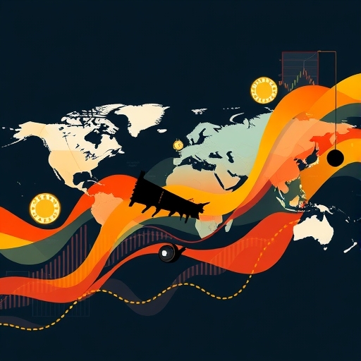 油價變動受到地緣政治影響的抽象表現