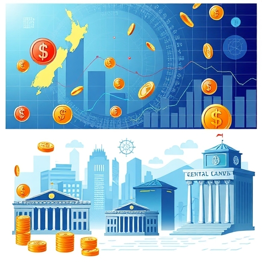 紐西蘭動態貨幣市場的貨幣符號與經濟圖表