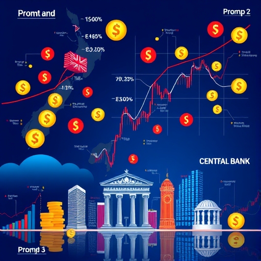 一個概念化的數位景觀，代表紐西蘭的金融犯罪和投資機會