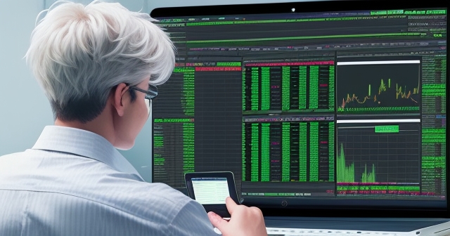 一位男子正在街頭交易股票