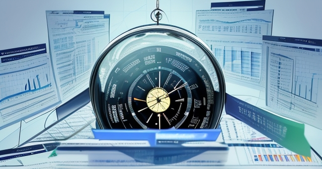 一位財經分析師在分析數據圖表