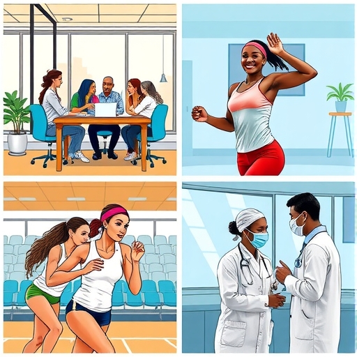 女性運動員在體育比賽中激烈角逐