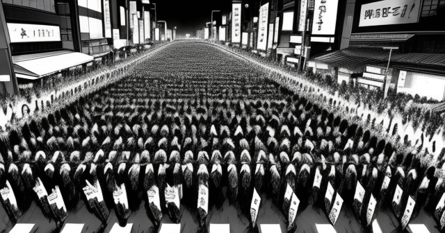 日本選舉夜的混亂場面