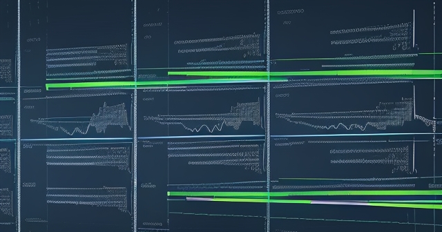數據流動的抽象表現,象徵金融數據的動態流程