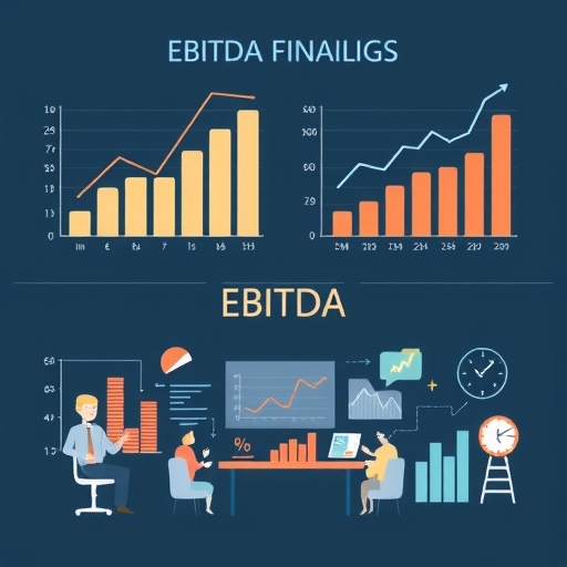 財務圖表顯示EBITDA數據分析