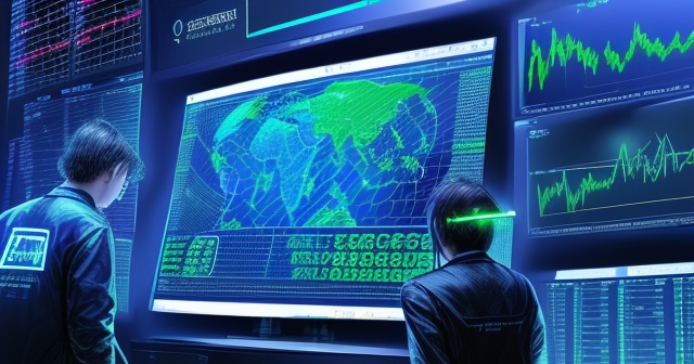 投資者正在分析股票趨勢的情況