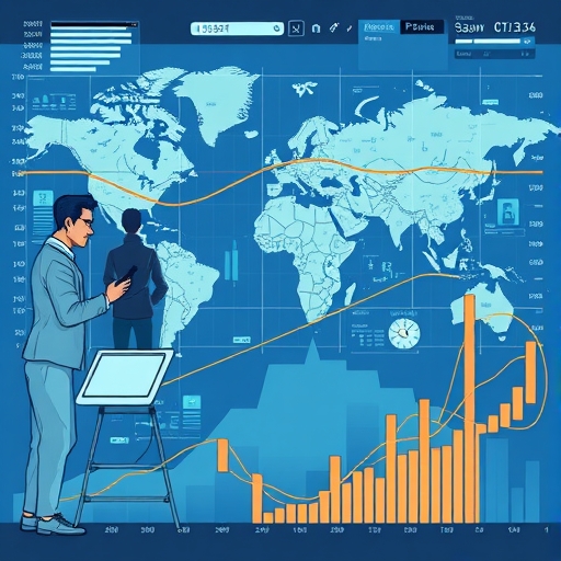 投資者分析股票圖表