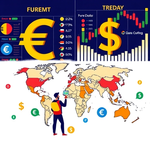 全球地圖標示外匯交易中心