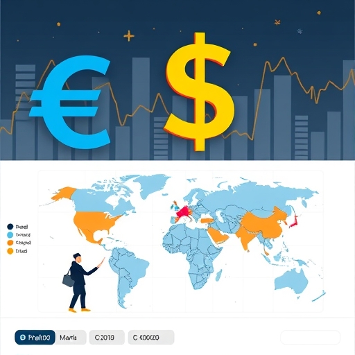歐元與美元符號在動態市場環境中