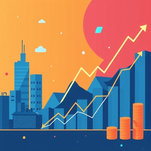 一個圖表顯示金融增長與策略的視覺化