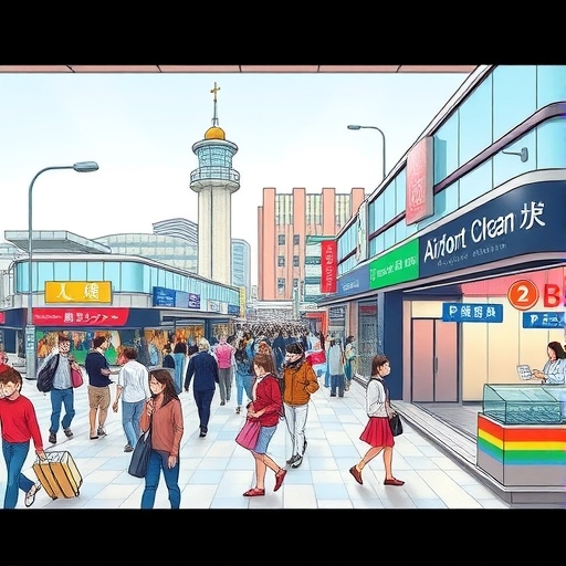 擁擠的機場,許多人在出發離開香港