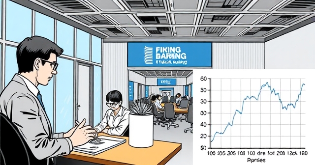 一位金融分析師正在檢視銀行股的報告