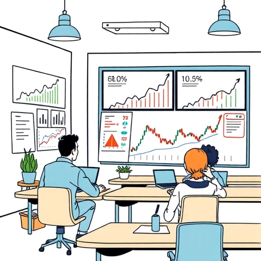 一位男子正在研究市場趨勢