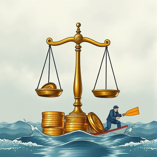 一位投資者正在穿越風暴中的金融海域