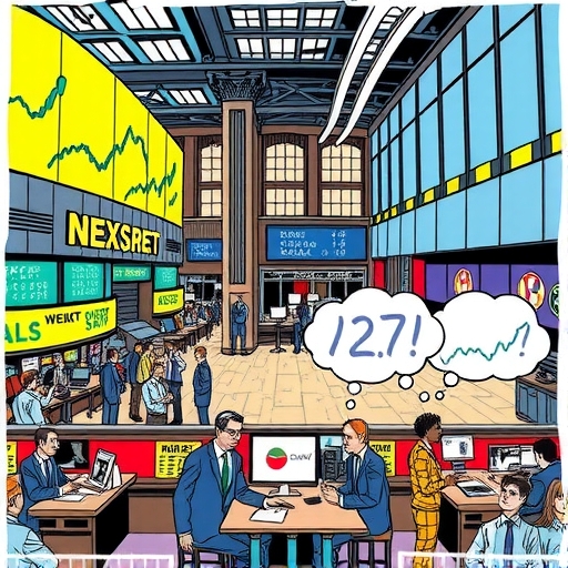 華爾街交易樓層繁忙的活動，交易者分析新聞