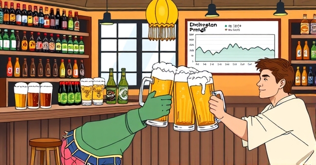 一個舒適的酒吧場景，提供多樣的啤酒選擇