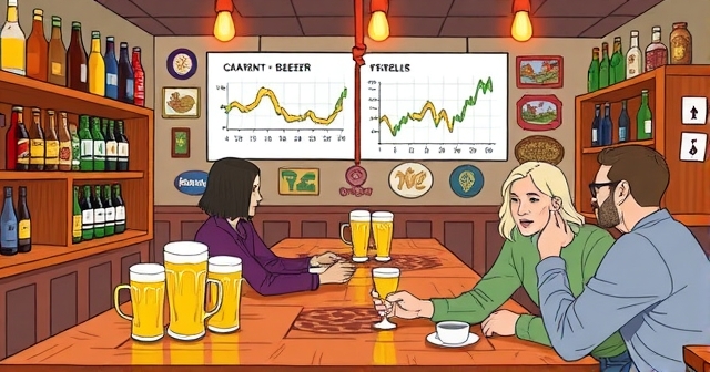 一個顯示股價隨時間變化的插圖圖表