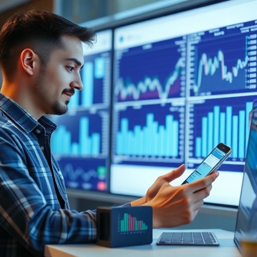 一位財務分析師正在審閱數據