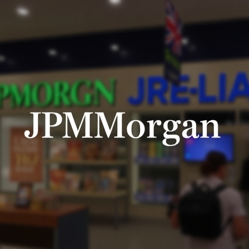 摩根大通標誌與零售背景
