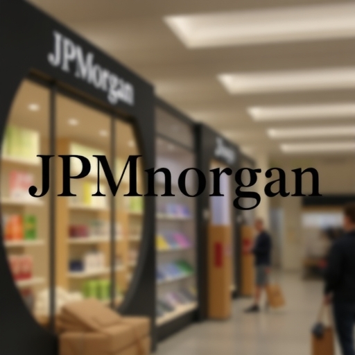 摩根大通標誌與零售背景