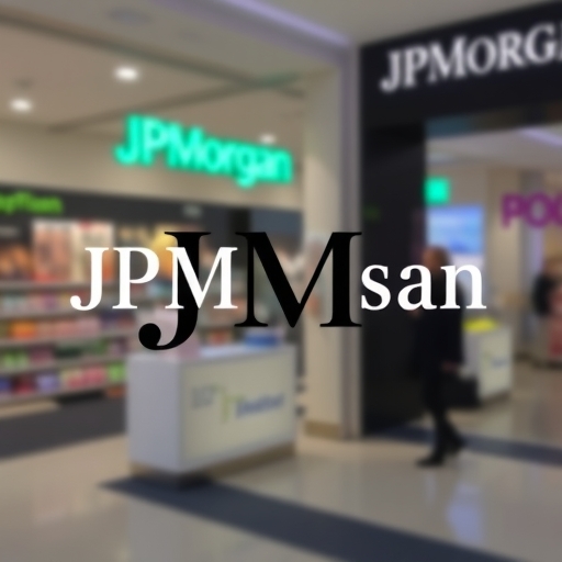 摩根大通標誌與零售背景