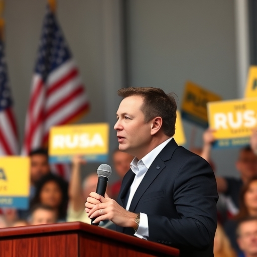 馬斯克在政治集會上進行演講