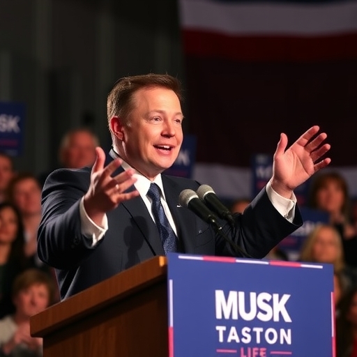 馬斯克在政治集會中激昂演講