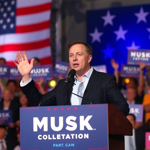 馬斯克正在政治集會上演講