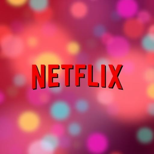 Netflix標誌在多彩背景上