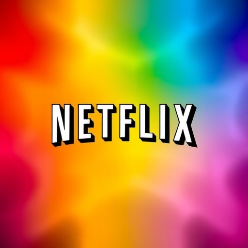 Netflix標誌在多彩背景上