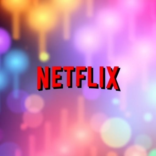 Netflix標誌在多彩背景上