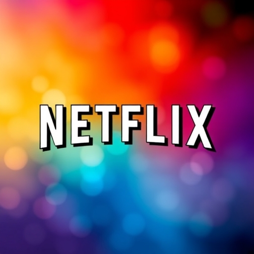 Netflix標誌在多彩背景上