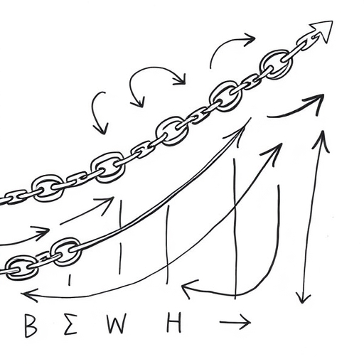抽象經濟循環和互動概念的視覺呈現