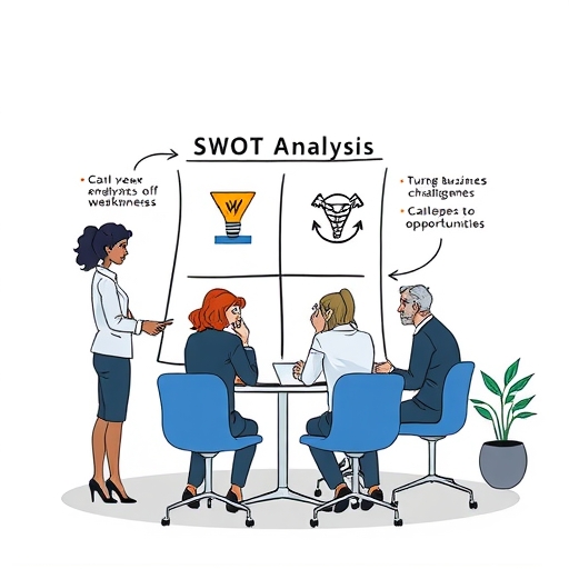 視覺化的SWOT分析重點在於劣勢