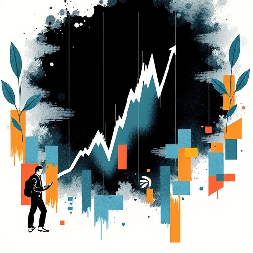 抽象藝術展現牛市走勢的動態