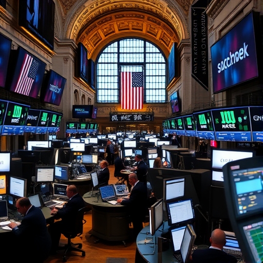 華爾街交易大廳的交易現場
