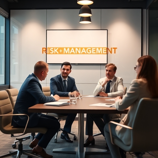一群人在會議室討論風險管理
