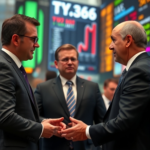 商業主管正在討論股票