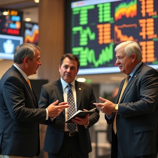 商業主管正在討論股票