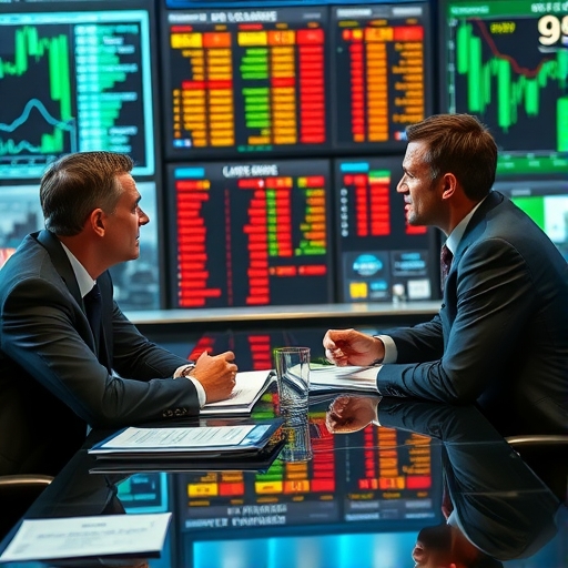 商業主管正在討論股票