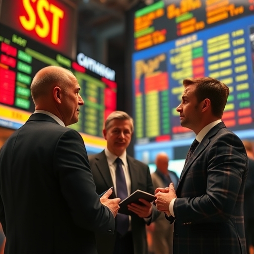 一位男子正在街頭交易股票